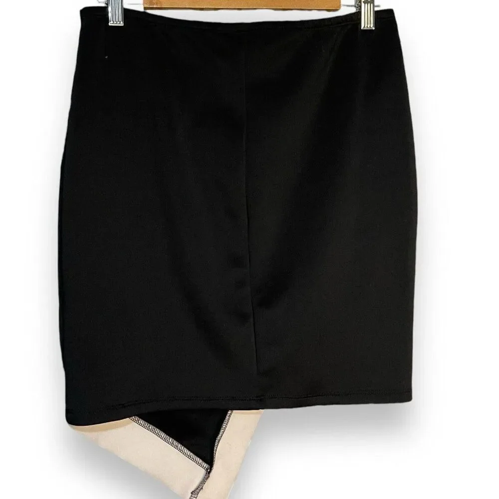 Trixxi Asymmetrical Mini Skirt Women's Large Black Party Stretch Festival Casual